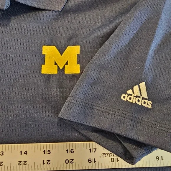 Adidas ClimaLite Michigan Wolverines Polo Shirt Mens Athletic Apparel - Picture 4 of 6